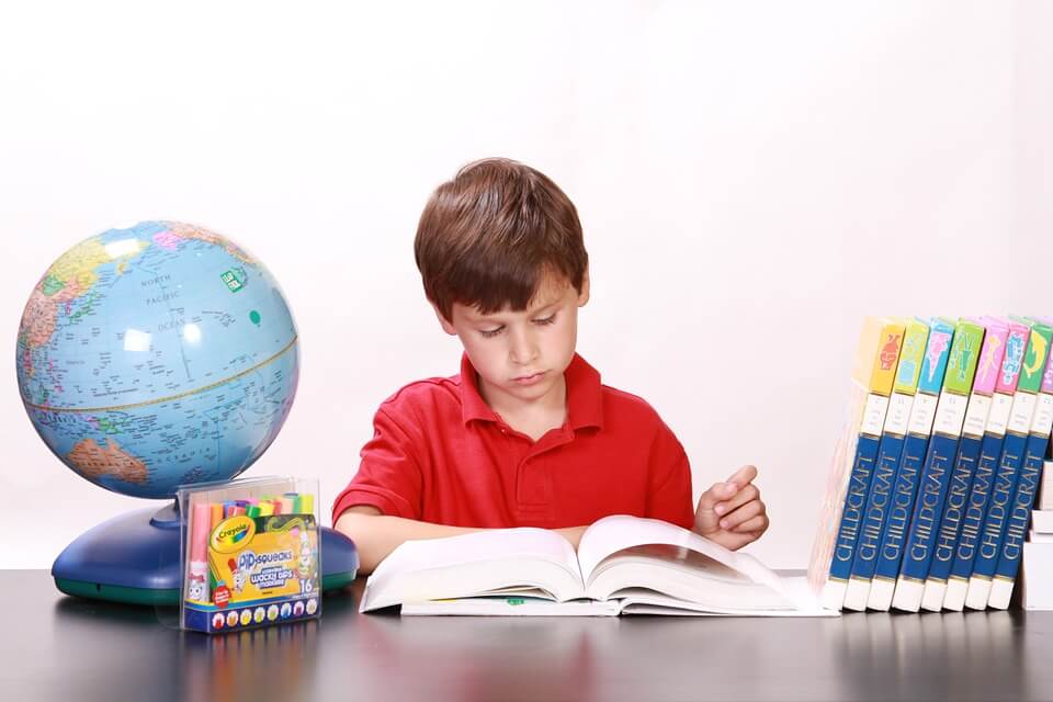 boy studying