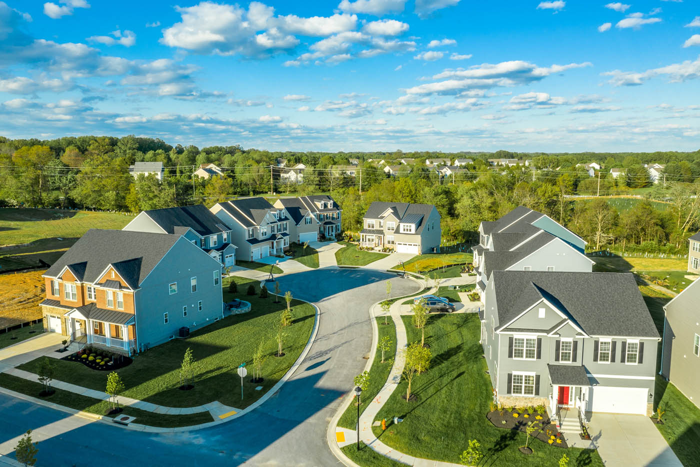 A long shot of a neighborhood in need of pest control from Rest Easy Pest Control Nassau County.